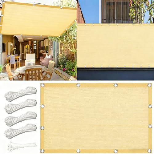Voile d'ombrage rectangulaire 3x5m imperméable avec œillets protection UV