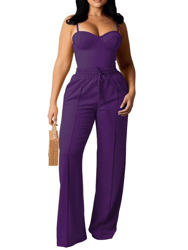 PINSV 721-deep Purple-l Pantalones Informales, 721 Morado Profundo, Large para Mujer
