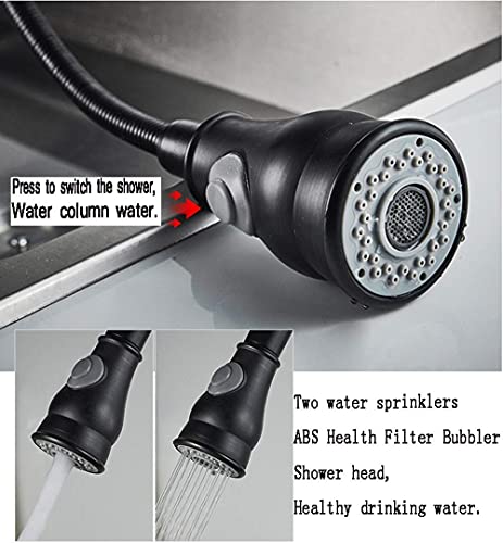 Robinet de cuisine noir multifonctionnel à pression réglable et jet ciblé - 5