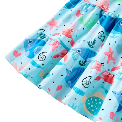 Image of Vieille Toddler Girls Summer Dress Ruffle Casual Beach Sundress 2-8 Years