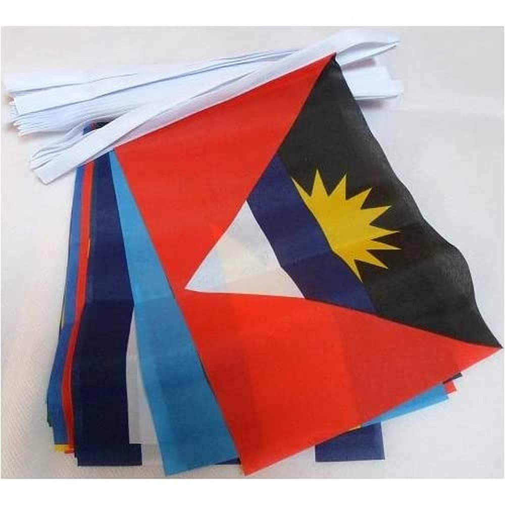 AZ FLAG 30 Caribbean Countries Bunting 30 ft 30 flags Light Polyester