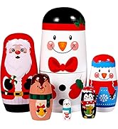 Ciieeo 6 Stücke Weihnachten Russische Nistpuppen Holz Matrjoschka Puppen Weihnachten Russische Ho...