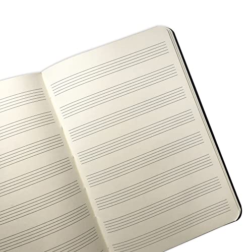 Caderno de Música 13x20 Preto - Miolo Pauta Musical