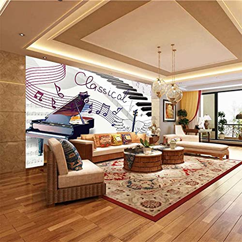 Papier peint 3D notation musicale grand format pour chambre d'enfant - 6
