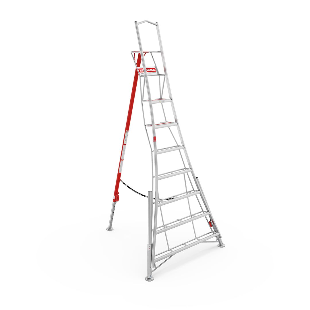 Henchman Aluminium Fully Adjustable PRO Tripod Ladder - 3 Adjustable Legs, For Professional Gardeners, 150kg Weight Limit, Lightweight, Durable (10ft / 3.0m)