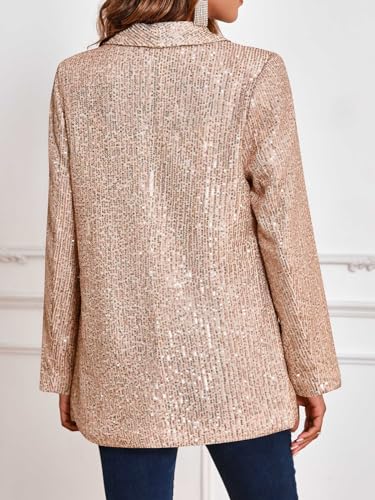 Cicy Bell Women's Sequin Shiny Blazer Casual Laple Long Sleeve Sparkly Party Jackets Blazer3