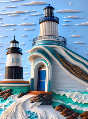 Toile d'art mural de phare SERENDIPITP pour créer une ambiance marine de salon