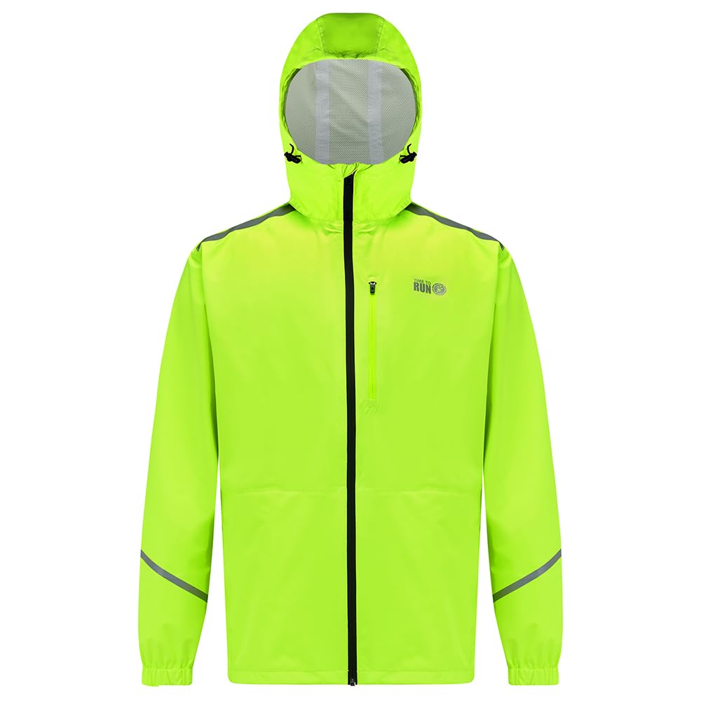 time to run wasserdichte Laufjacke Mit Taschen für Herren - Leichte Winddichte Atmungsaktiv - Ideal für Übung und Jogging