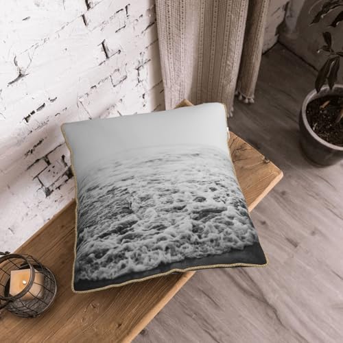 Housse de coussin en velours noir et blanc de qualité durable - 8