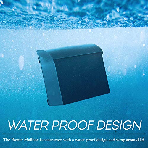 Nach Baxter High Capacity Parcel Mailbox - Wall Mount Mailboxes For Outside, Rust Resistant Galvanized Metal Mailbox - Black Mailbox- 12.4”X7.1”X11.8, Mb-7000Blk #TOP2