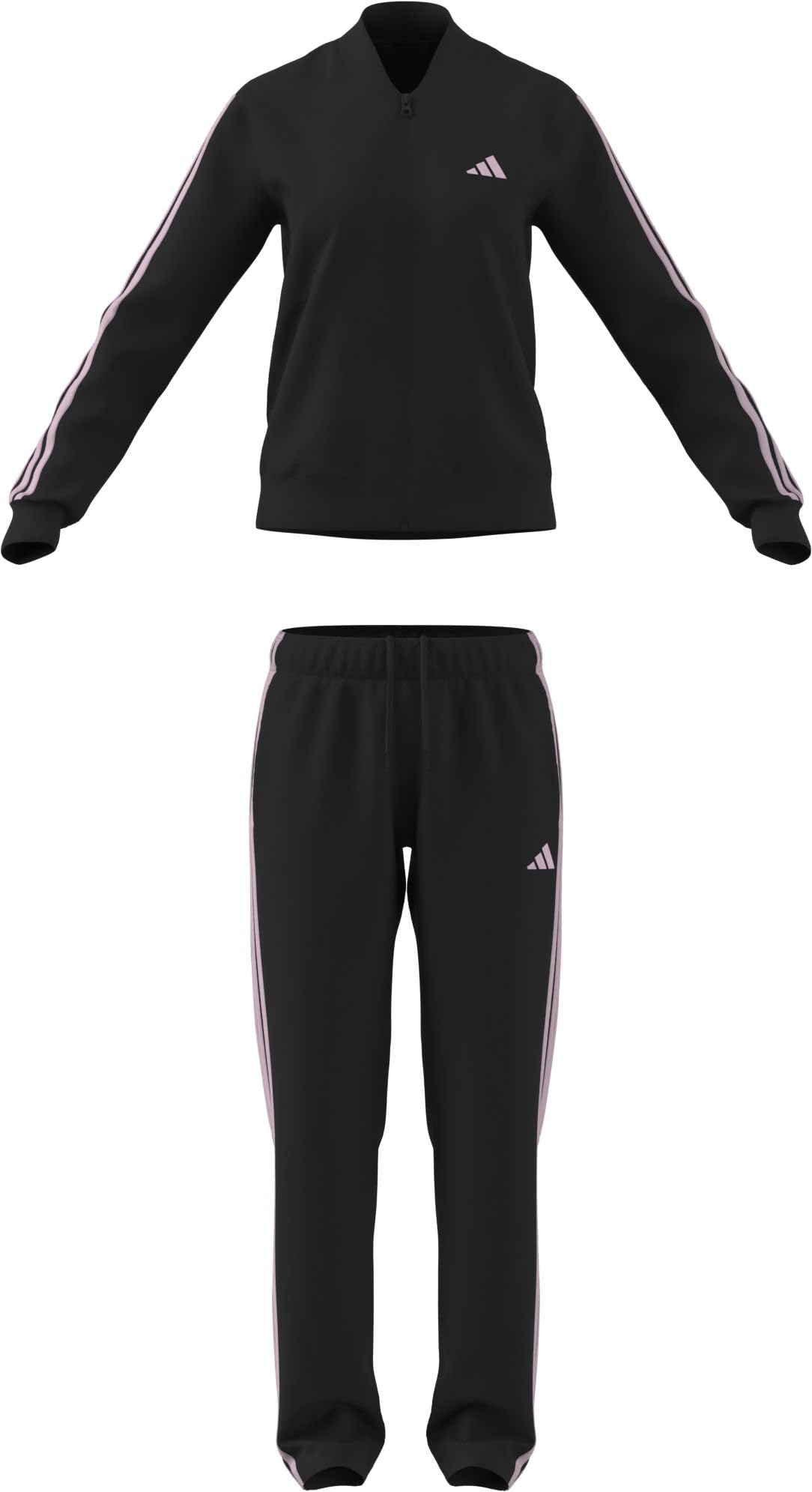 adidas Women's Essentials 3-Stripes Track Suit, black/clear pink, XXS