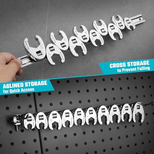 Image of DURATECH 10-Piece 3 /8 inch Drive Crowfoot Wrench Set, Flare Nut Wrench Set