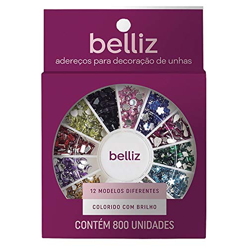 Adereços para Decoração de Unhas, Belliz, Multicor