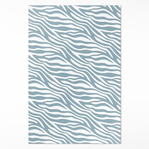 Tapis en vinyle 120x180 cm rectangle PVC pour cuisine et salon motif vagues - 2