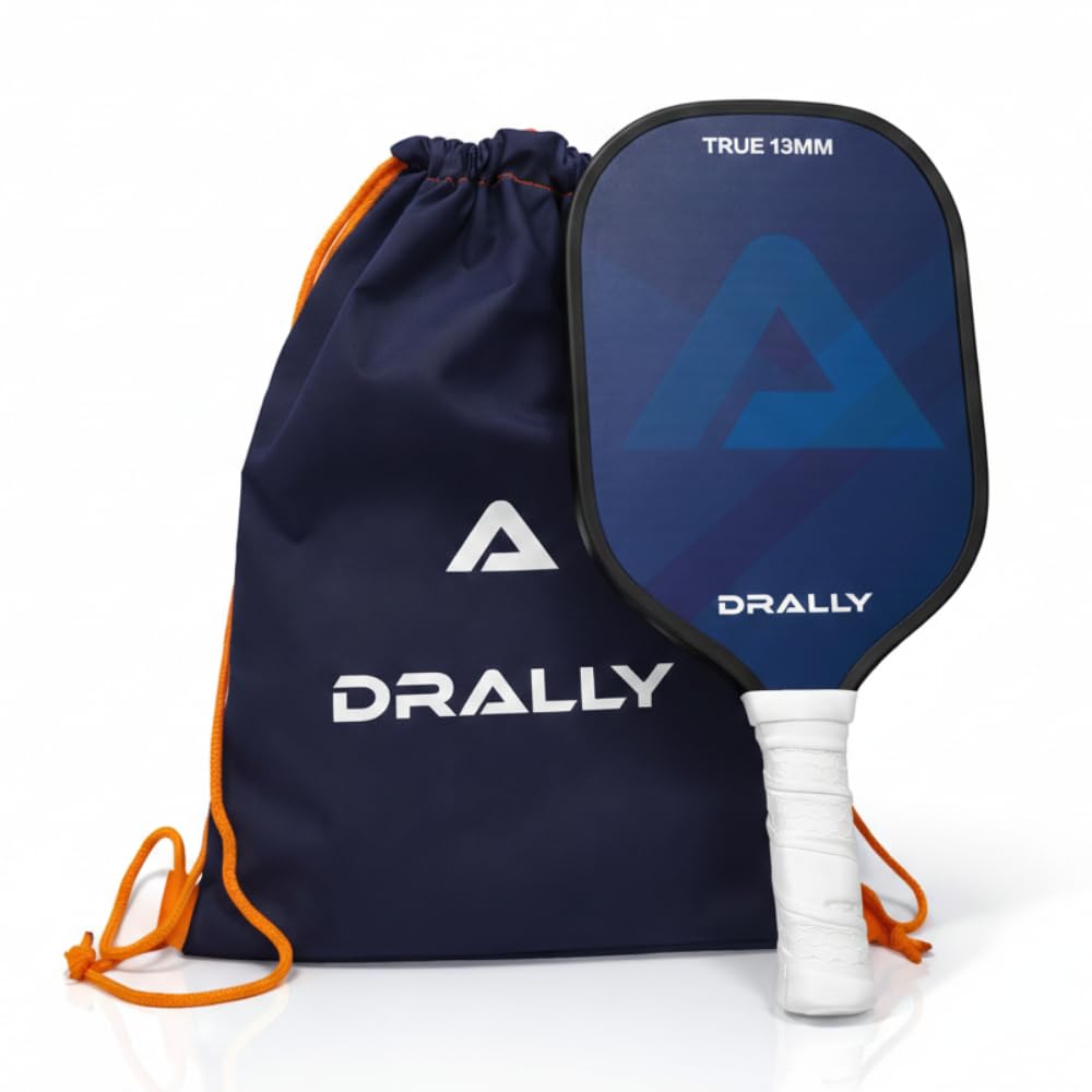 DRALLY 13mm Pickleball Paddle, Fiberglass Surface, Faster Response & More Pop, Non-Slip Soft Rubber Grip, Pickle Ball Rack... - Review, Price and Buying Guide