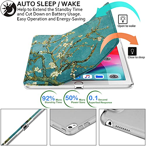 Image of DuraSafe Cases for iPad 10.5 Inch 2017 Air 3 2019 [ PRO 10.5 Air 3rd Gen ] A1701 A2152 A2123 MUUL2HN /A MUUK2HN /A MUUJ2HN /A MQDX2HN /A PrintediPad Cover with Translucent Frosted Hard Back - Blossom