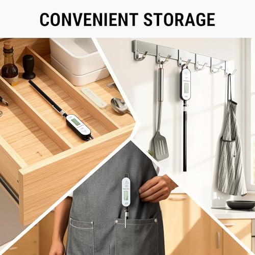 ThermoPro IPX7 Fleischthermometer Wasserdicht Schnelles Instant-Read Grillthermometer mit Hintergrundbeleuchtung & Hold, Digitales Brantenthermometer -50°C bis 300°C für BBQ, Steak, Grillen & Küche