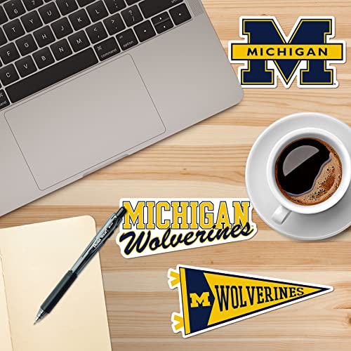 Image of University of Michigan 8ct Vinyl Sticker Pack - Large Waterproof Decals for Laptops, Water Bottles, Tablets, Scrapbooks, Vehicles & More - Officially Licensed Wolverines Designs