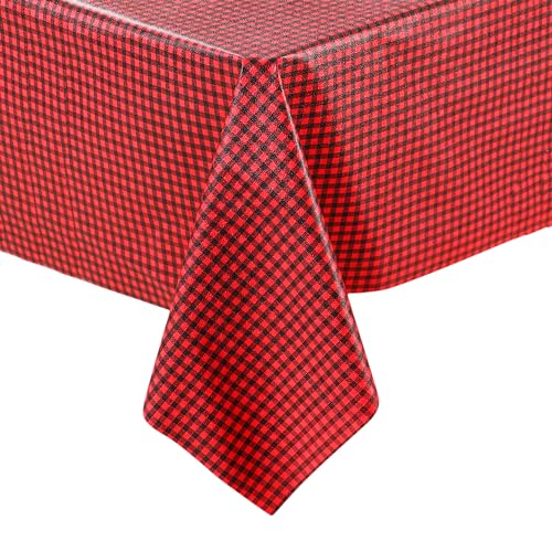 Image of Dakshya Industries PVC Waterproof Withoutlace Dining Table Cover (Size - 54X78 Inch) Rectangle 6 Seater Heat Rasistant Table Cloth (T2)