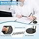 PATIKIL 6Pcs Sicherheitsstift mit Klebebandkette & Sicherheitsstifthalter, Empfangstresenstifte Schreibtischstift Nachfüllungen in Schwarz für Büro Zuhause, Flache Basis, Schwarz Gold
