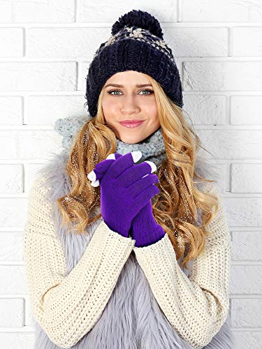 image for Pangda 12 Pairs Touchscreen Gloves Stretch Knitted Texting Gloves Warm