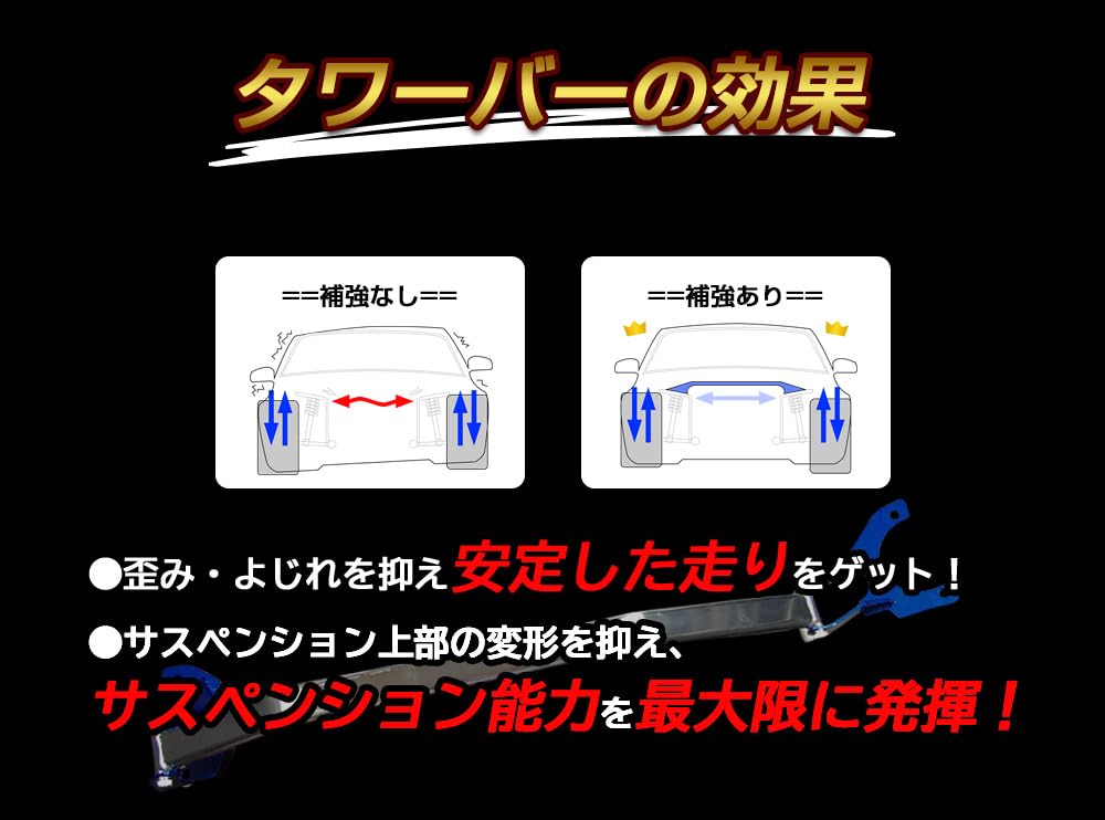 Amazon | STDタワーバー フロント トヨタ用 マーク2 MX83 JZX81 (3.0車