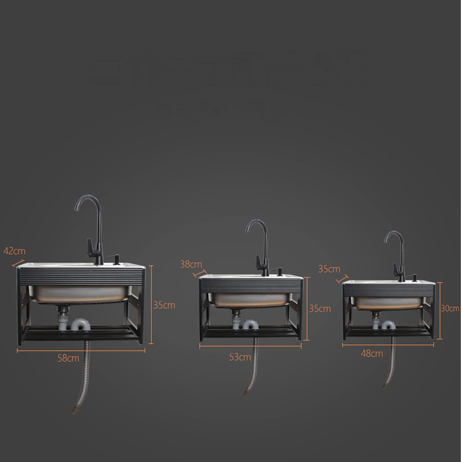 Lavello Cucina 1 Vasca a Parete Lavello Singolo Ristorazione Commerciale in Acciaio Inossidabile, Design ad Angolo R Lavello a Vasca Singola con Staffa