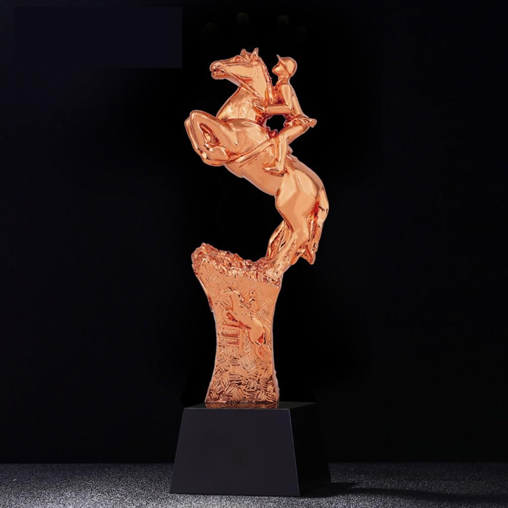 Trofeos, medallas y premios Trofeo De Competición Deportiva De Carreras De Caballos Trofeo Creativo De Resina Dorada. Trofeo De Recuerdo Ganador del Club Ecuestre Trofeo Grabado (Color : Copper, S :