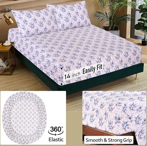 Image of RUVANTI 100% Cotton Percale Sheets California King Size - Crisp Cooling Bed Sheets for Hot Sleepers, Deep Pocket 14 inch, Soft Breathable & Durable Hotel-Style 4 Piece Set, Maple
