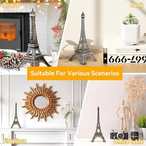 Cyrank Eiffelturm, Metall Eiffelturm Statue Dekor Zink Legierung Paris Eiffelturm Sammelfigur Replik Französisch Eiffelturm Paris Eiffelturm Modell Figur für Tabelle(25CM)