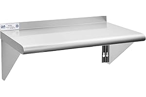 HALLY Wall Mount Shelves - Stainless Steel Kitchen Shelf (12' x 24')