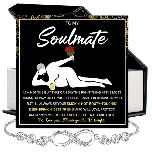 To My Soulmate Bracelet for Women from Husband – Cubic Zirconia Infinity Design with Sincere Message Card & Elegant Gift Box – Romantic and Funny Gift for Wife or Girlfriend on Birthday, Christmas2