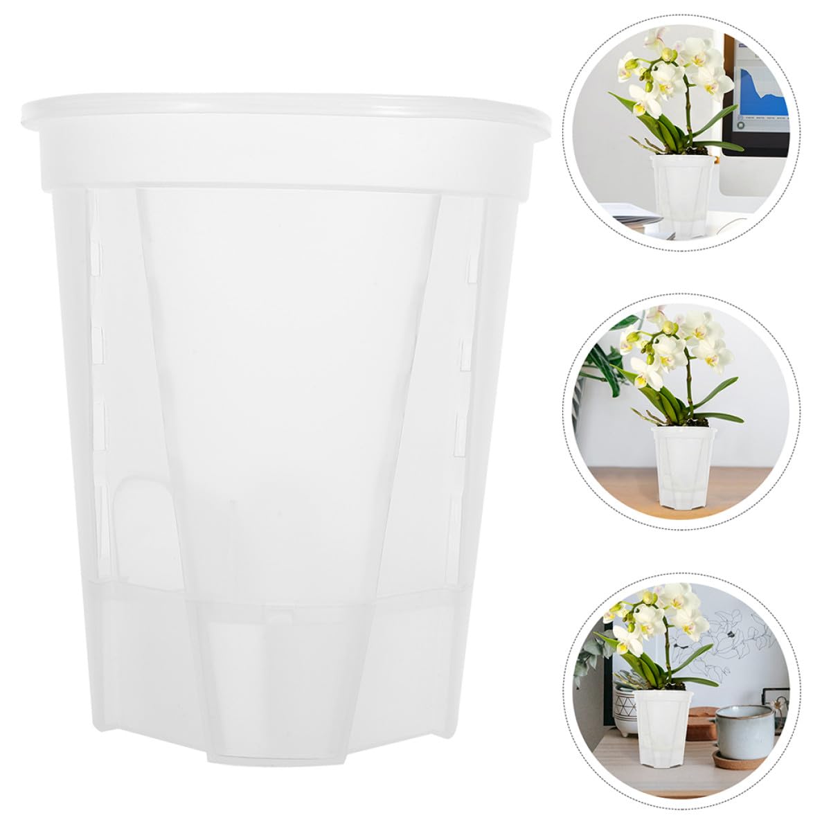 NUOBESTY 5 Stück-Pack Selbstbewässernde Blumentöpfe aus Pp Automatische Bewässerung Modern und Platzsparend für Orchideen und Zimmerpflanzen im Zuhause oder Riegel
