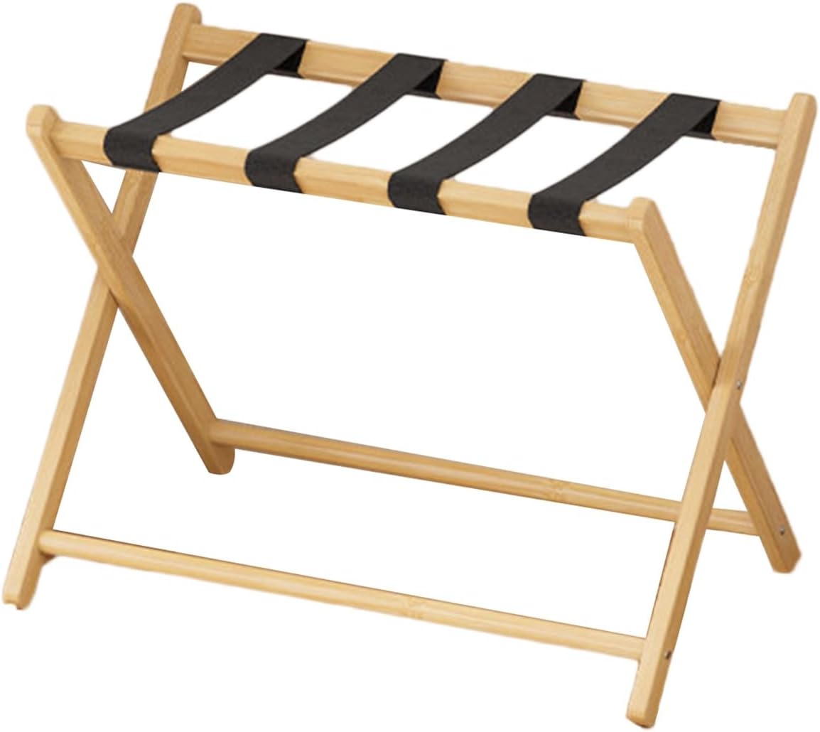 Folding Luggage Holder, Luggage Rack Stand for Guest Rooms, Suitable for Apartments and Hotels, 50kg Weight Capacity(Black,A)