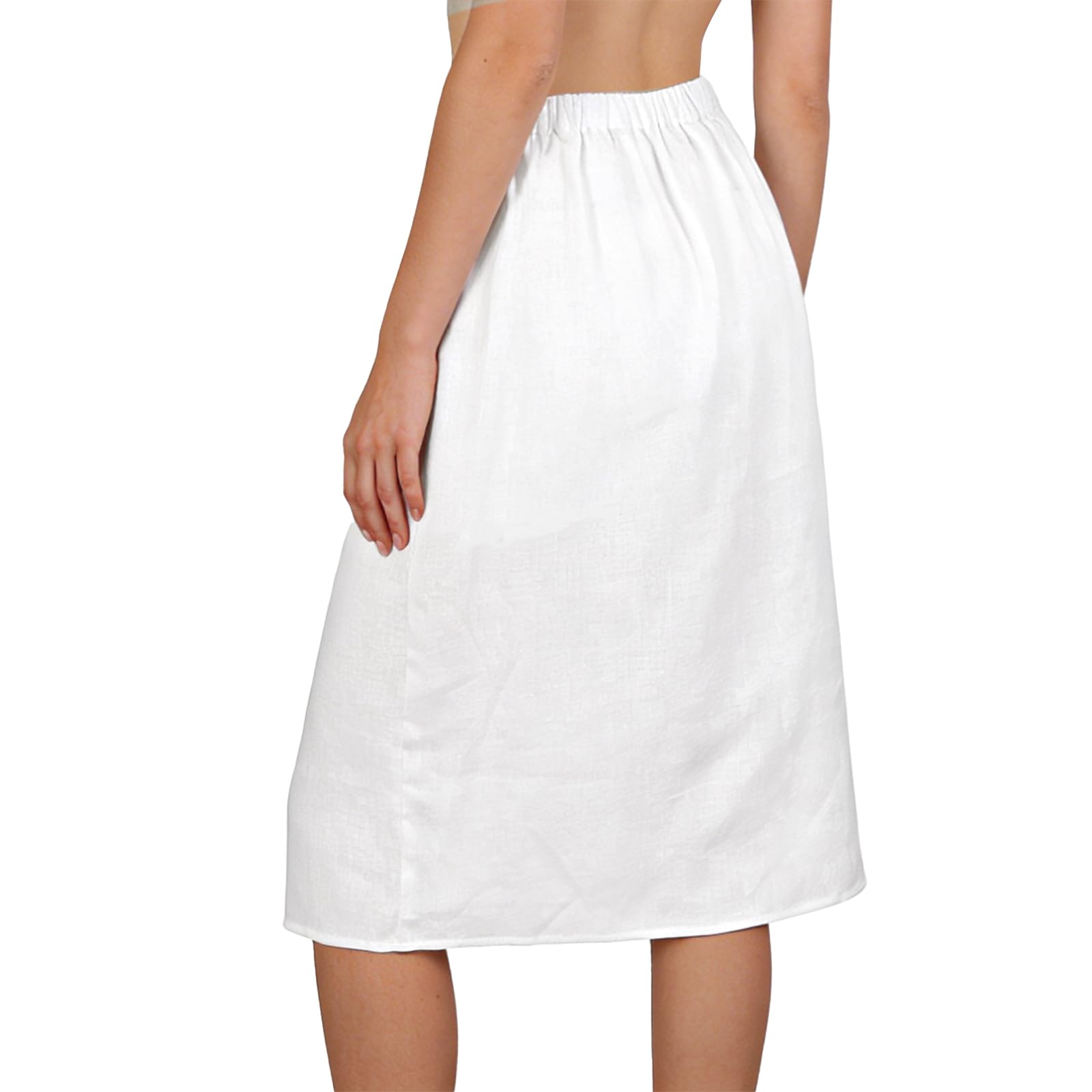 Amazhiyu Leinenrock Damen Sommerrock Midi Rock Sommer Knielang Wickelrock