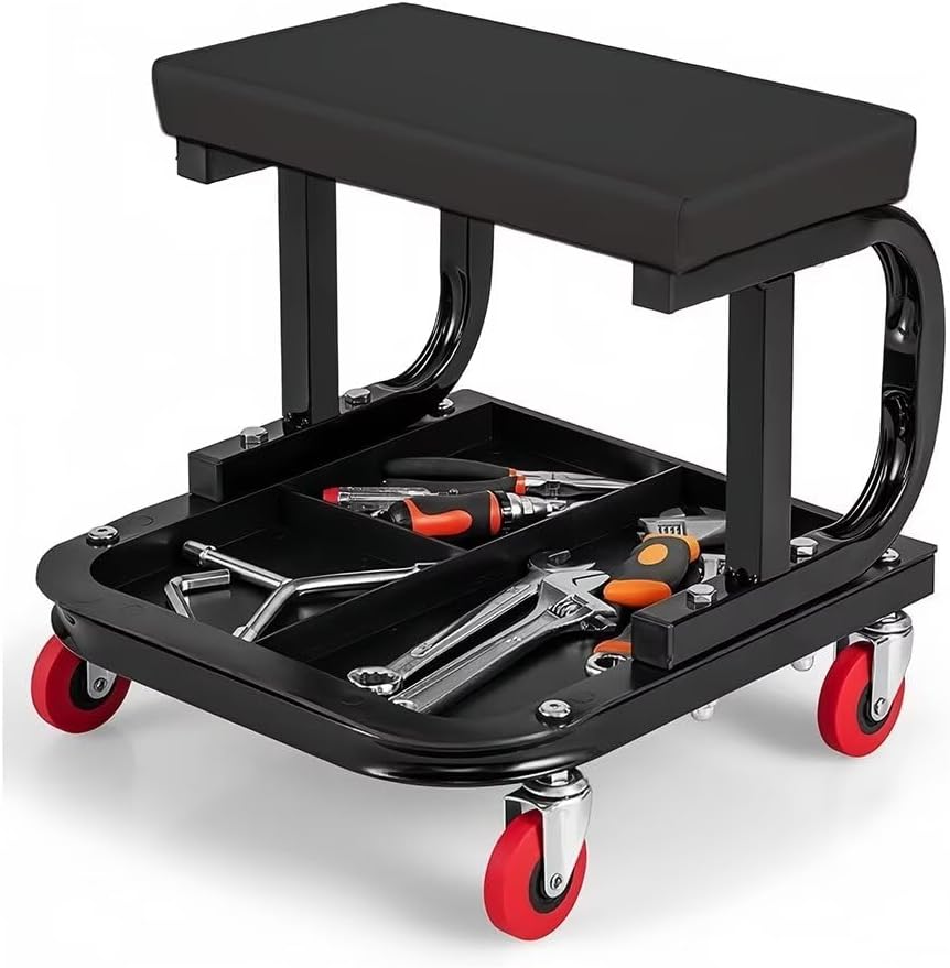 KIEHUAツールトレイユニバーサル自動車修理スツール多機能モバイルカー修理U字型ツールスクエア (レッド,a)