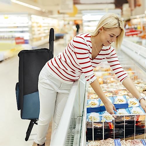 Allyson® Einkaufstrolley klappbar, Einkaufswagen mit 45L Kapazität und Abnehmbarer Tasche,...