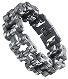 ArmbandlŠnge - 23cm Aoiy Herren-Armband, Edelstahl, Gro§ und Schwer Motorradfahrer Fahrradkette, Rotgussfarbe, ccb079wu