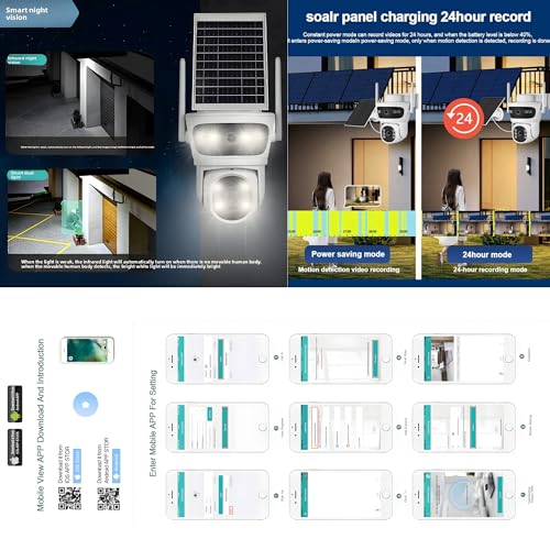 Image of TechEase Solar 4 /5G SIM Based 6MP Dual Lens Outdoor CCTV Camera -Solar Camera Outdoor Weatherproof Always On Video Security Surveillance for Agriculture | Remote Area | Construction Site |
