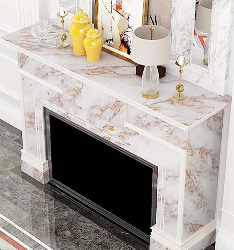 Image of NAREVAL White Gold Marble Wallpaper for Marble Wall Stickers for Home Kitchen Furniture Living Room Cabinets Self Adhesive Oil Proof Waterproof (White Gold K10 60 * 200 Cm) (Pack of 5)