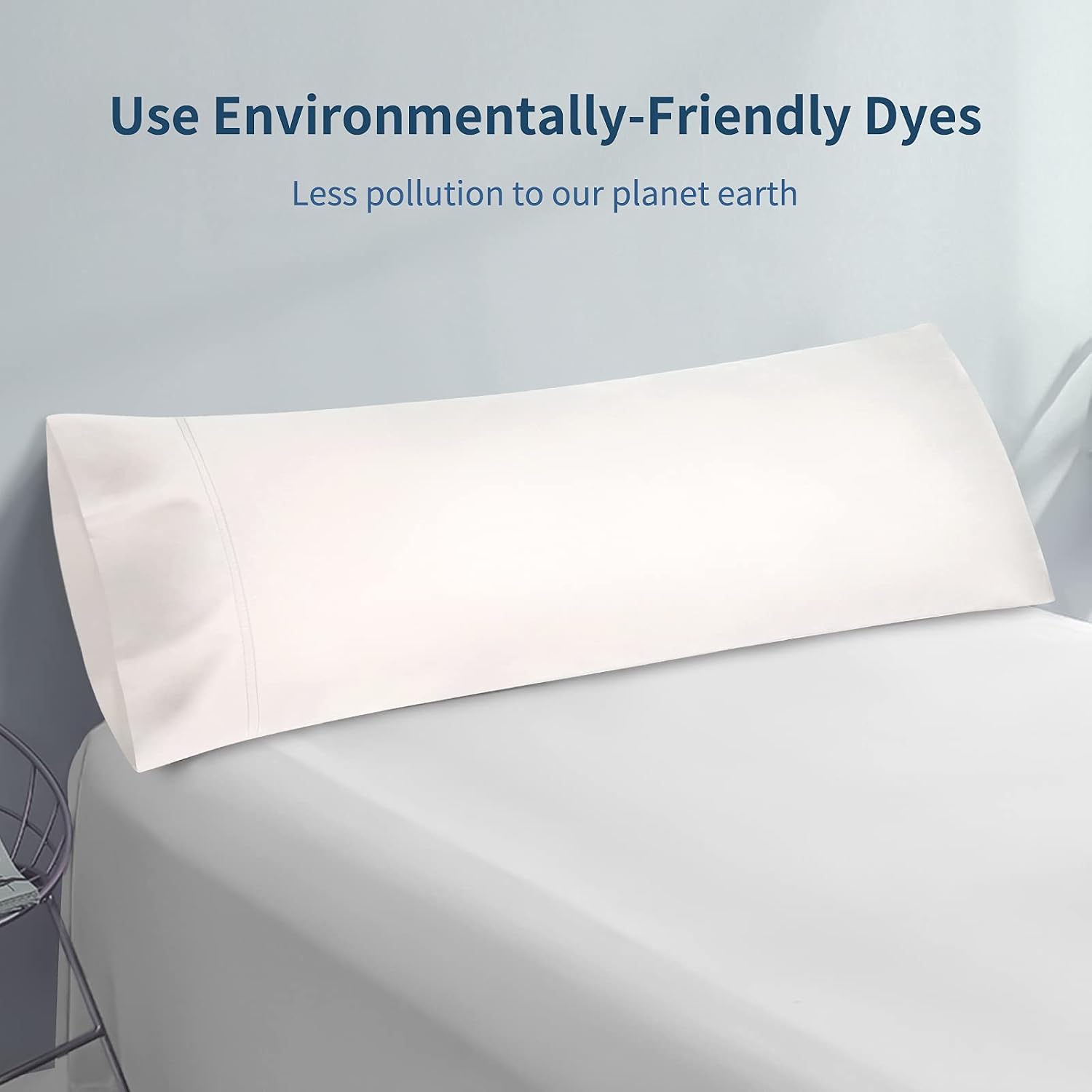 FITTIA Body Pillow Pillowcase with Envelope Closure, 20x54, 1 Pack, White image 4