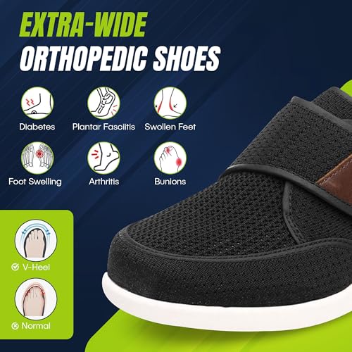 Extra-Wide Comfort Shoes for Swollen Feet, Edema, Diabetic Neuropathy & Arthritis | Cushioned Fit for Plantar Fasciitis, Bunions | Best for Nurses, Teachers, Pregnant Women | Great for Walking & Long Hours of Standing2