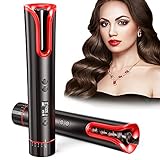Cordless Auto Hair Curler,DARSSUM Automatic Curling Iron with LCD Display,Adjustable 4 Temperature &...