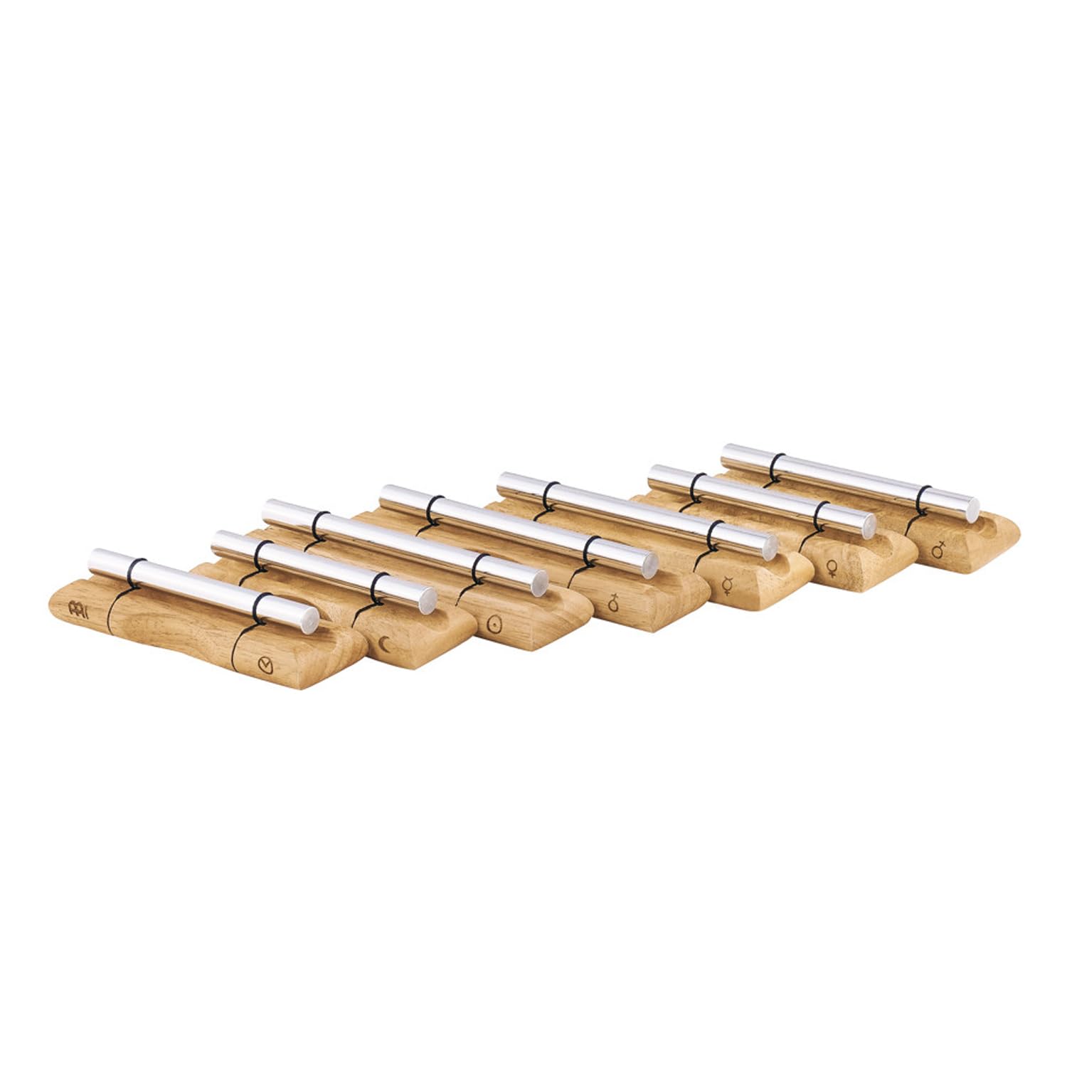 Meinl Sonic Energy EC-SET-CHA-7 Chimes Chakra - Juego de 7 varillas sonoras con gamuza de microfibra Keepdrum