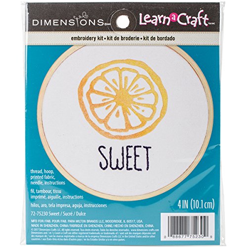 Image of Dimensions 'Sweet' Short N' Sweet Mini Embroidery Kit for Beginners, 4''