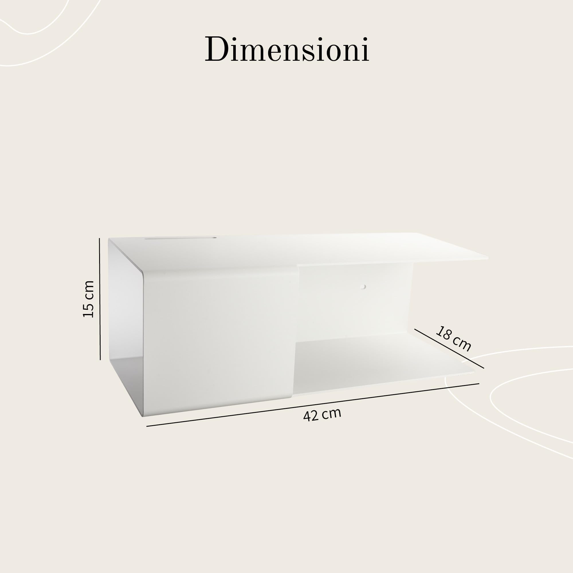 Designfabrik Hamburg Comodino sospeso in metallo | Bianco | Comodino sospeso con vano nascosto e passacavi | Salvaspazio, moderno e facile da montare