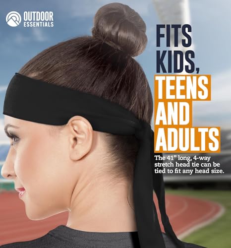 Image of OutdoorEssentials Tie Headband - Sweat-Wicking Running Headband - Hair Control Head Tie - Ninja Costume Accessories
