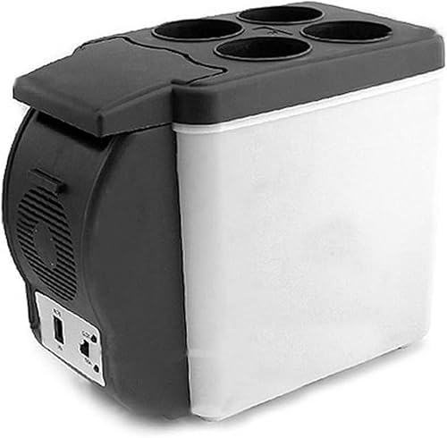 WOCOYO XBX - Mini refrigerador de automóvil, enfriador de bebidas de doble uso, calentador de bebidas ABS portátil para viajes al aire libre,