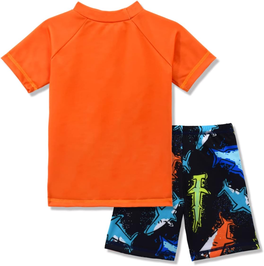 Boys Two Piece Rash Guard Swimsuits Kids Short Sleeve Sunsuit Swimwear Sets - Image 3
