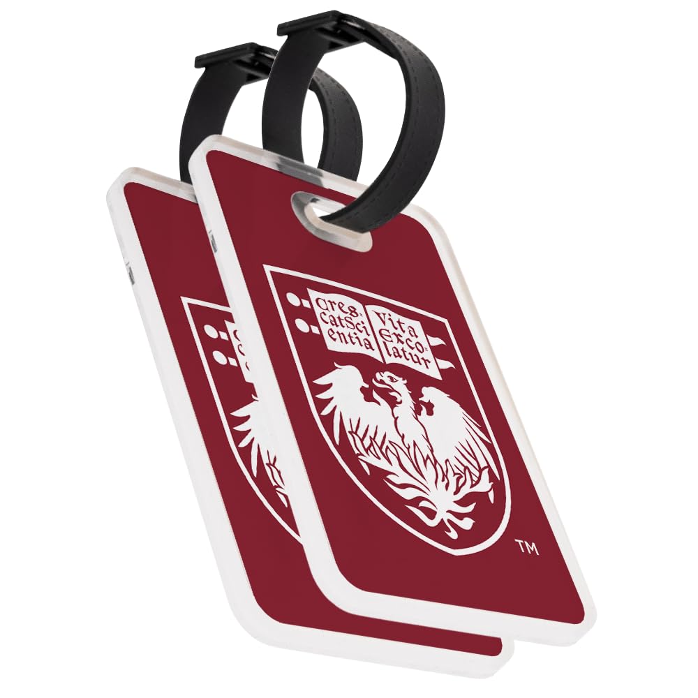 Desert Cactus University of Chicago Luggage Tag Official UChicago Maroons 2 Pack Travel ID Label for Suitcases Bags